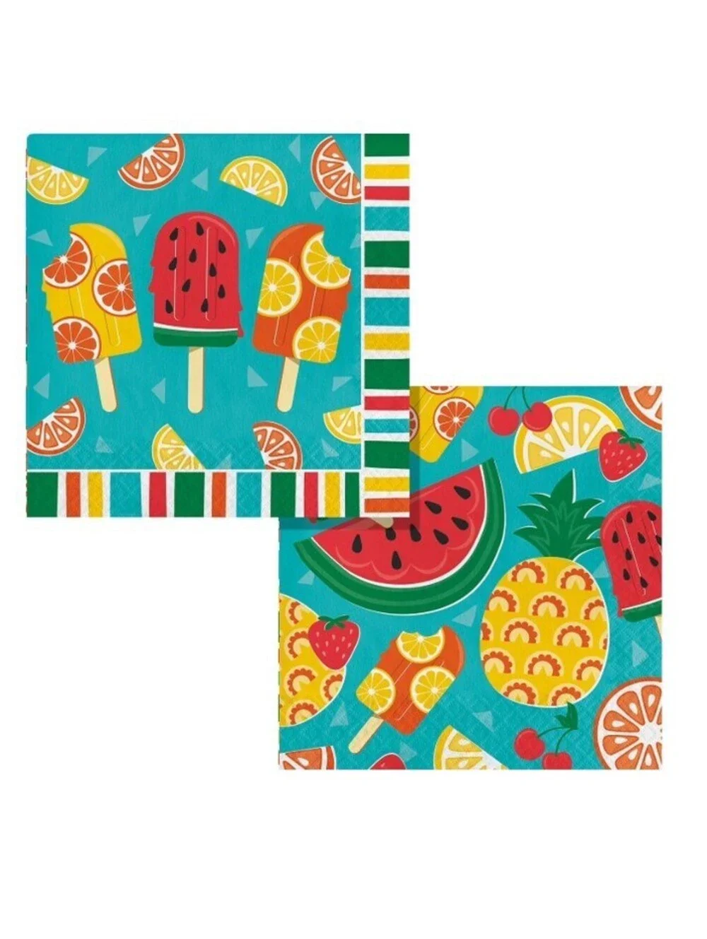 200-Count 3-Ply Printed Disposable Paper Napkin Pack in Tasty Fruit